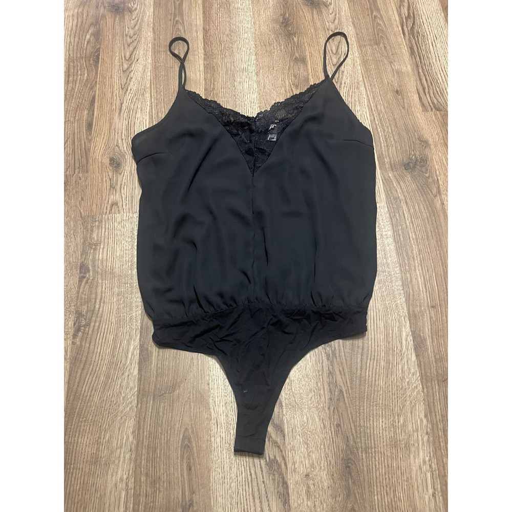 Willow Root Bodysuit, Women's Size Medium, Black, Tank Top, V-neck